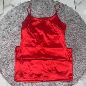 Sexy silky red dress ❤️ size large Used once fits like a medium